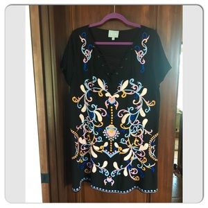 Skies Are Blue Embroidered Dress